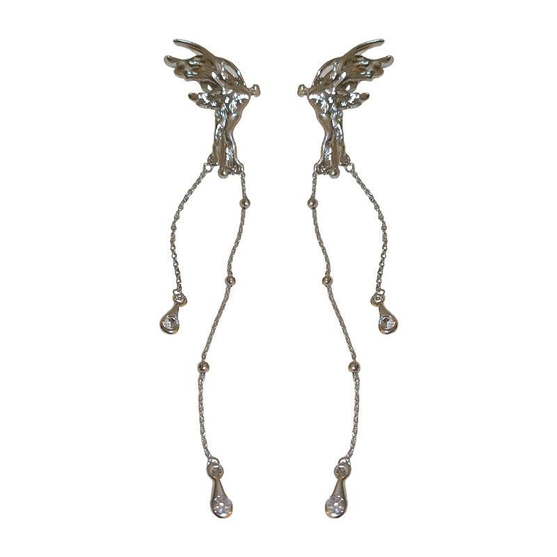 Elegant Butterfly Tassel Rhinestone Ear Cuffs for Women