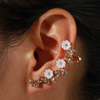 Sweet Flower Rhinestone Inlay Women's Ear Clips
