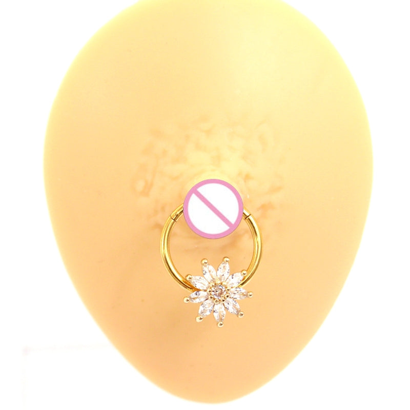 Sweet Heart Wing Zircon Stainless Steel Body Chain