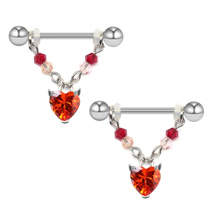 Sweet Heart Wing Zircon Stainless Steel Body Chain