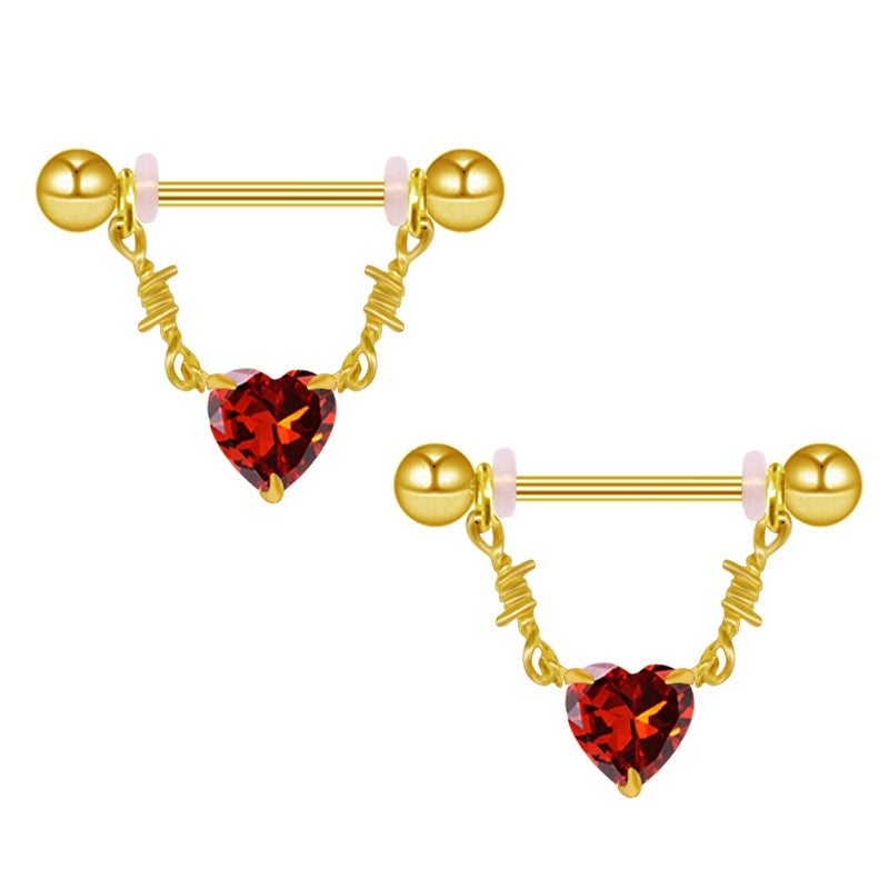 Sweet Heart Wing Zircon Stainless Steel Body Chain