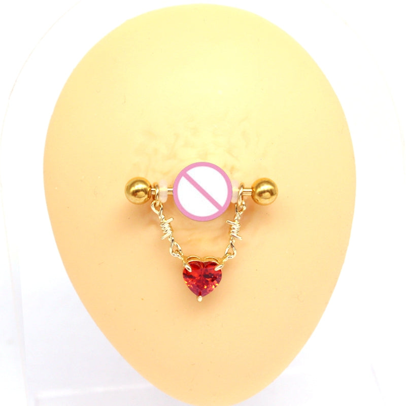 Sweet Heart Wing Zircon Stainless Steel Body Chain