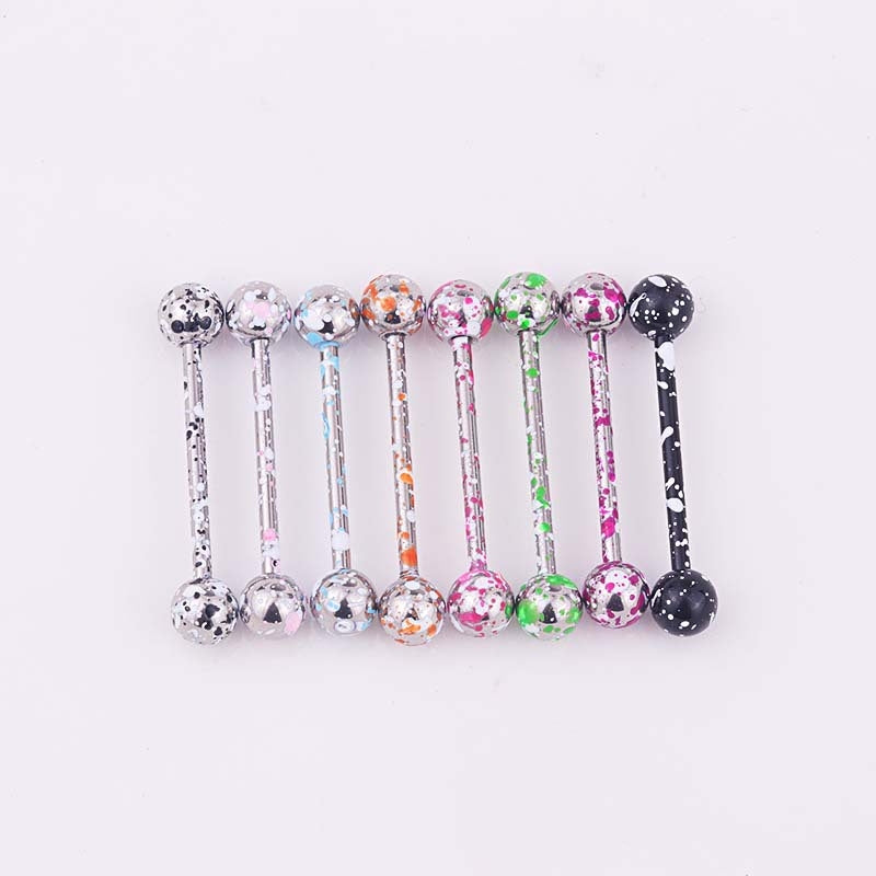 Fashion Round 316 Stainless Steel Tongue and Nipple Rings with Stoving Varnish