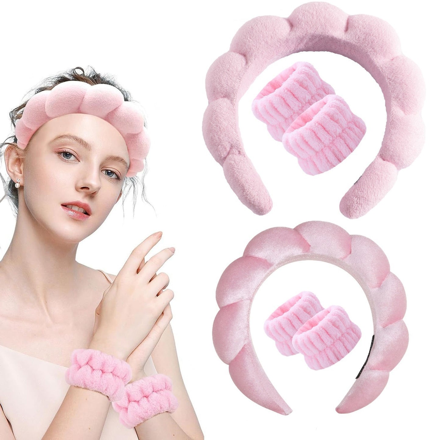 Twist Sponge Headband for Girls - Premium Towel Cloth Hair Band for Face Wash and Makeup