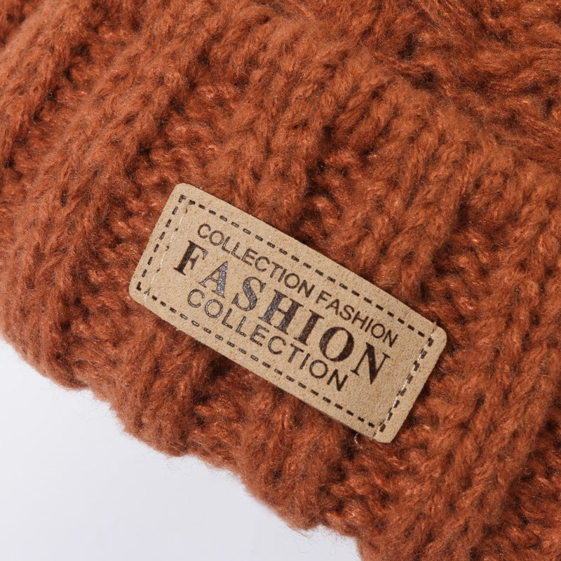 Unisex Simple Style Solid Color Knit Wool Cap and Scarf Set
