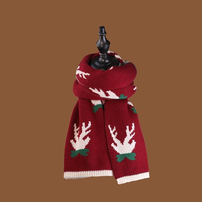 Unisex Lattice Elk Wool Crochet Lace Cotton Linen Winter Scarf