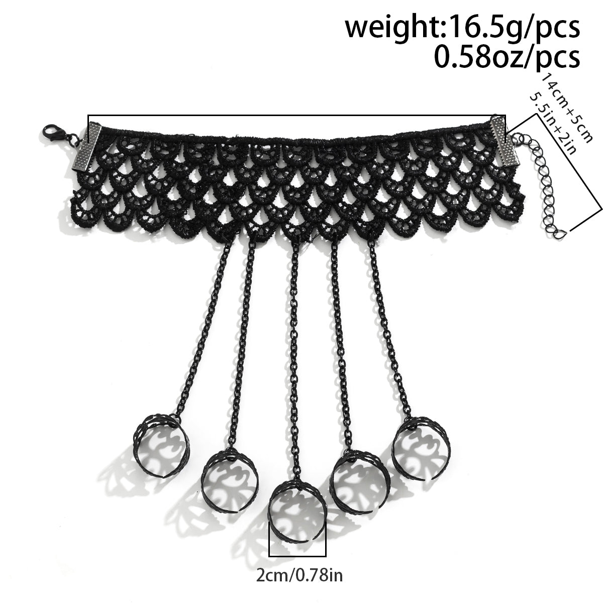 Vintage Irregular Round Monogram Lace Chain Women's Bracelet Set with Exaggerated Armor Style Fingertip Accessories