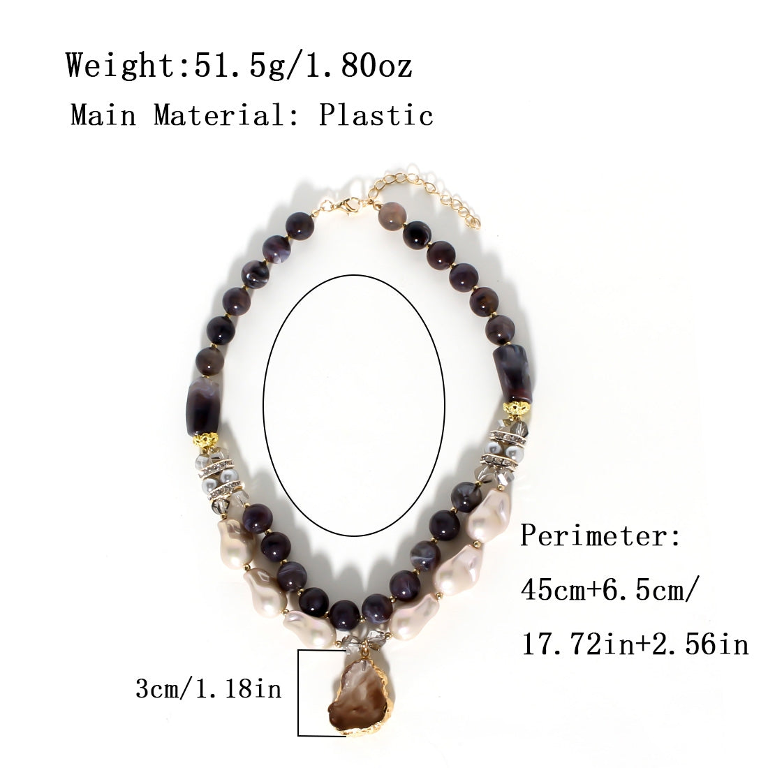 Vintage Style Pearl and Crystal Beaded Pendant Necklace