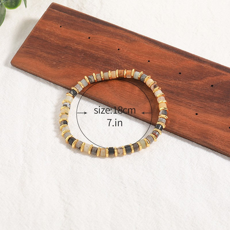 Vintage Bohemian Natural Stone Copper Beaded Bracelets