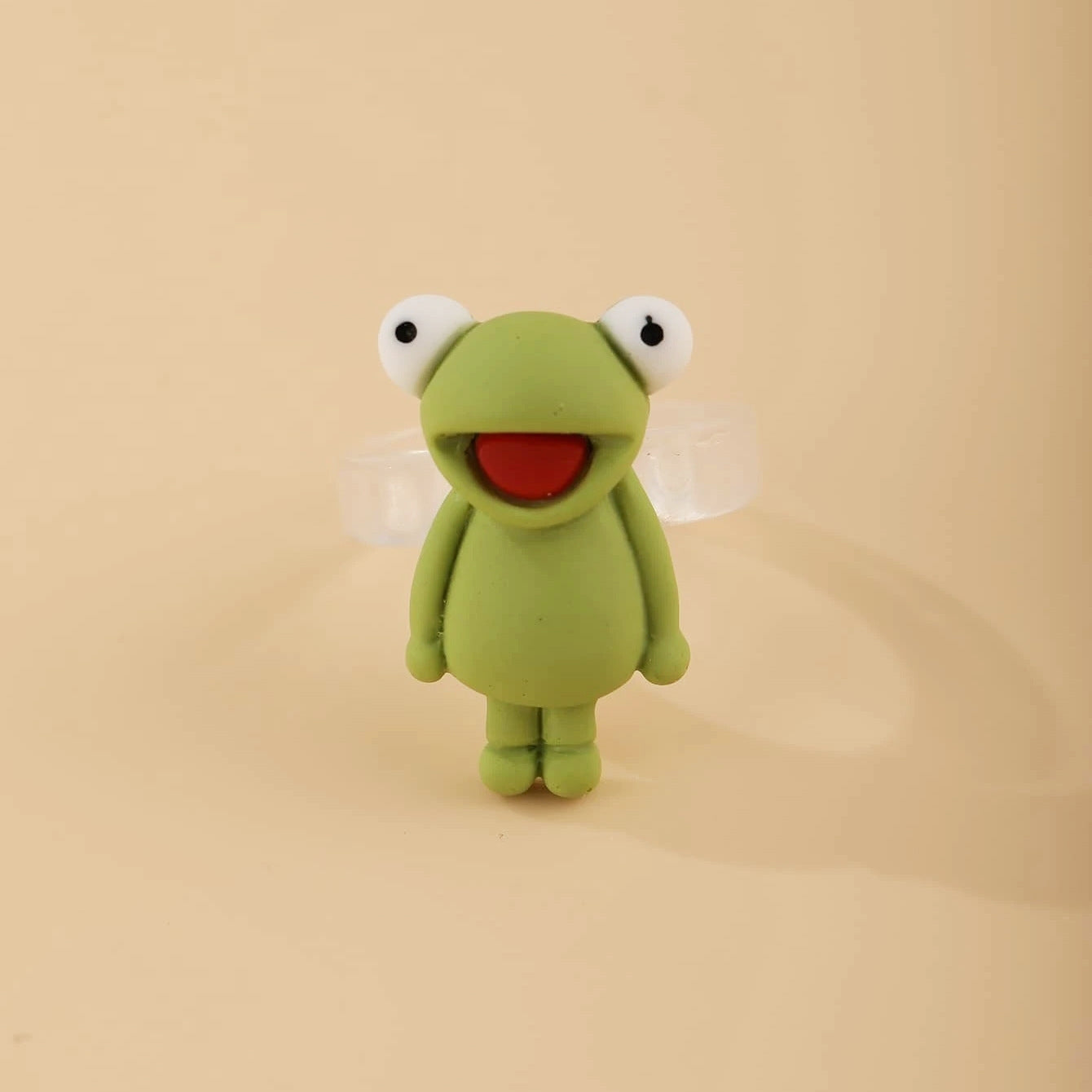 Vintage Frog Resin Ring - Unisex Cute Cartoon Animal Design