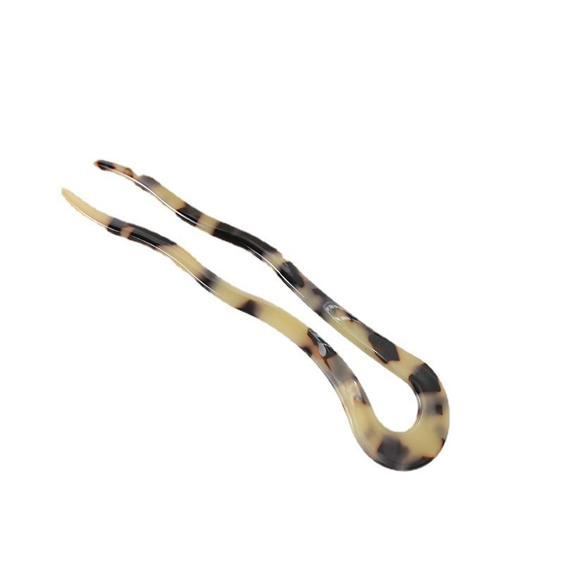 Vintage Geometric Acetate U-Shaped Hairpin Retro Hair Ornament