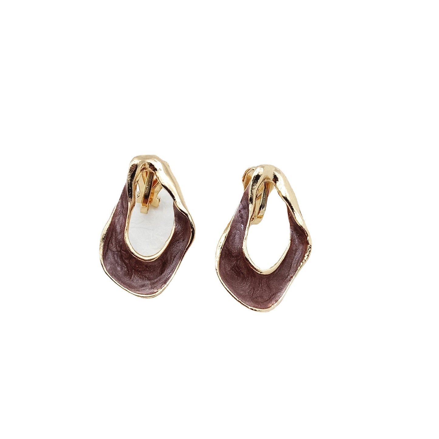 Vintage Geometric Enamel Alloy Drop Earrings