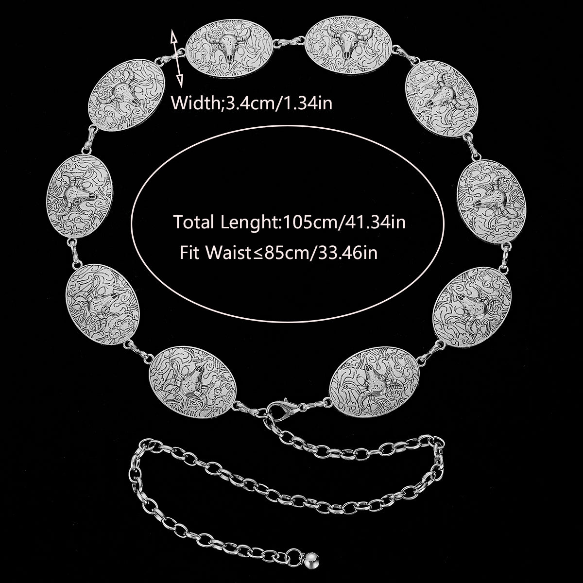 Vintage Punk Animal Alloy Unisex Chain Belt