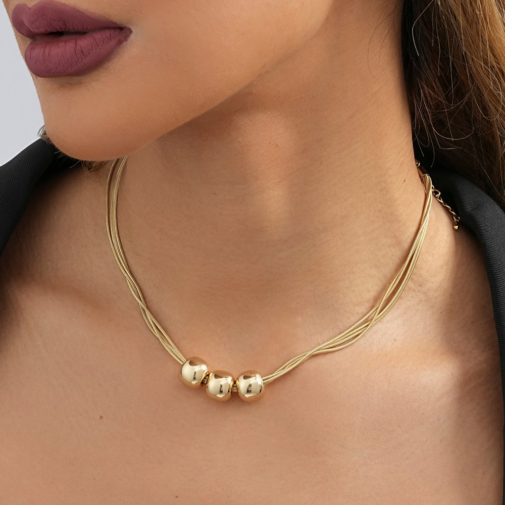 Roman Style Layered Round Pendant Necklace