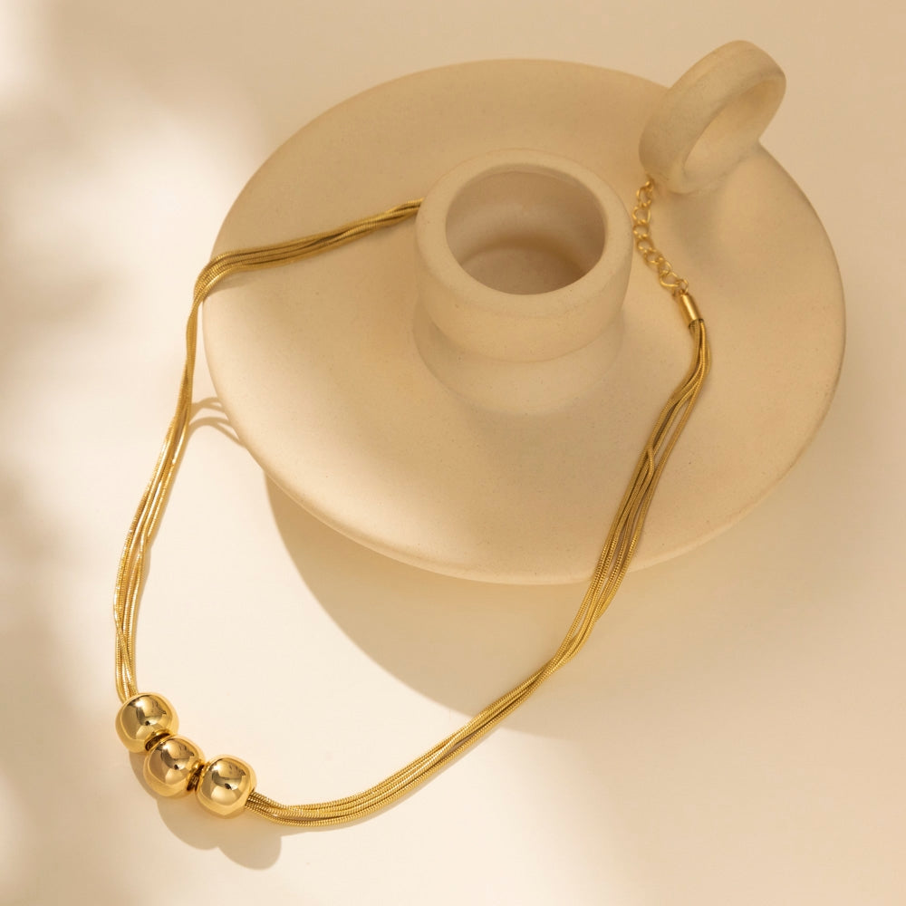 Roman Style Layered Round Pendant Necklace