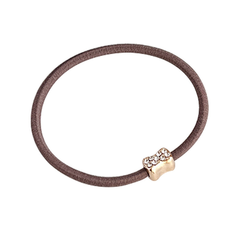 Women's Solid Color Rhinestone Elastic Hair Tie