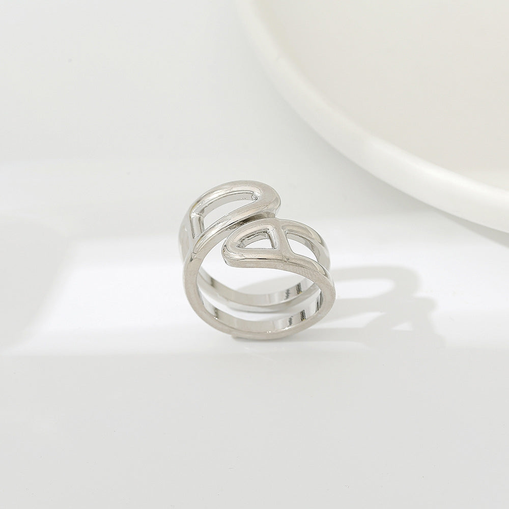 Women's Korean Style Alloy Hollow Out Snake Shape Scarf Ring