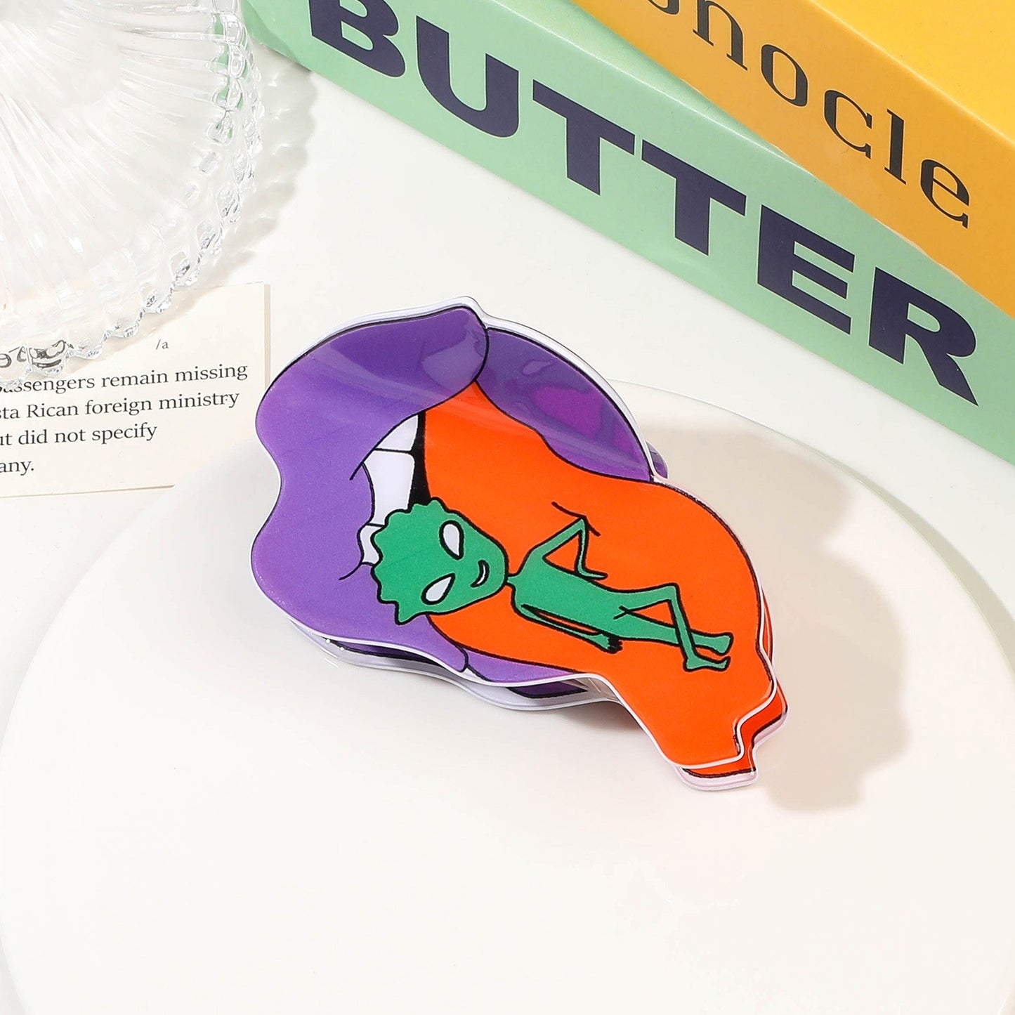 Women's Halloween Alien Acrylic Hair Claw Clips Shark Hair Accessories