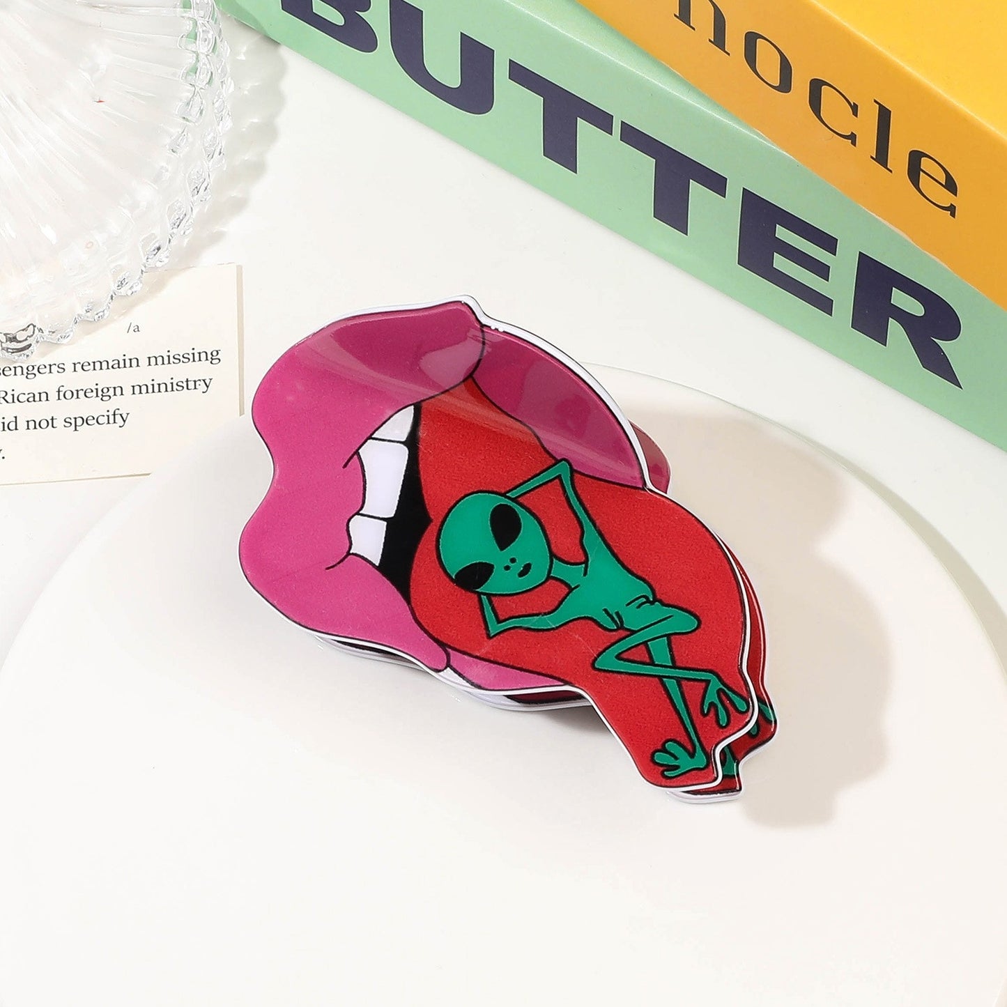 Women's Halloween Alien Acrylic Hair Claw Clips Shark Hair Accessories