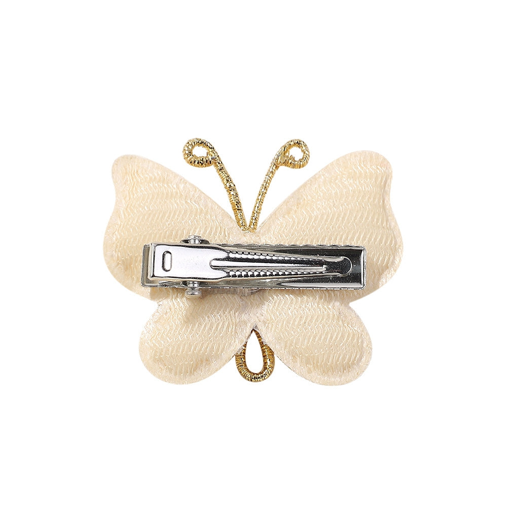 Women's Handmade Butterfly Yarn Hair Clip - Soft Solid Color Hair Accessory for Kids