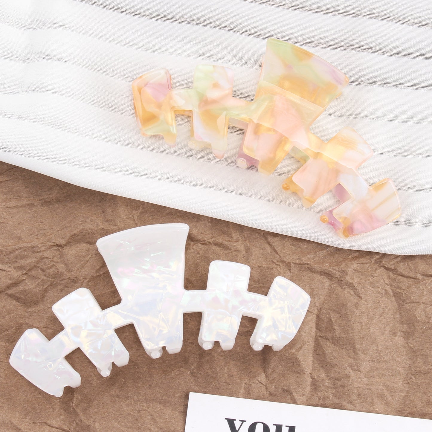 Women's Elegant Color Block Acetate Hair Claw Clip