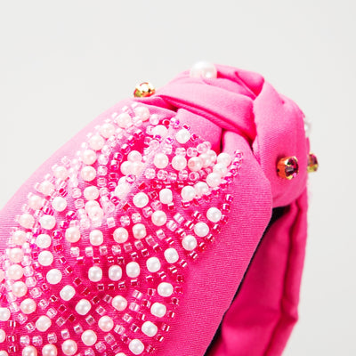 Women's Luxurious Rhinestone Pearl Beaded Knot Headband