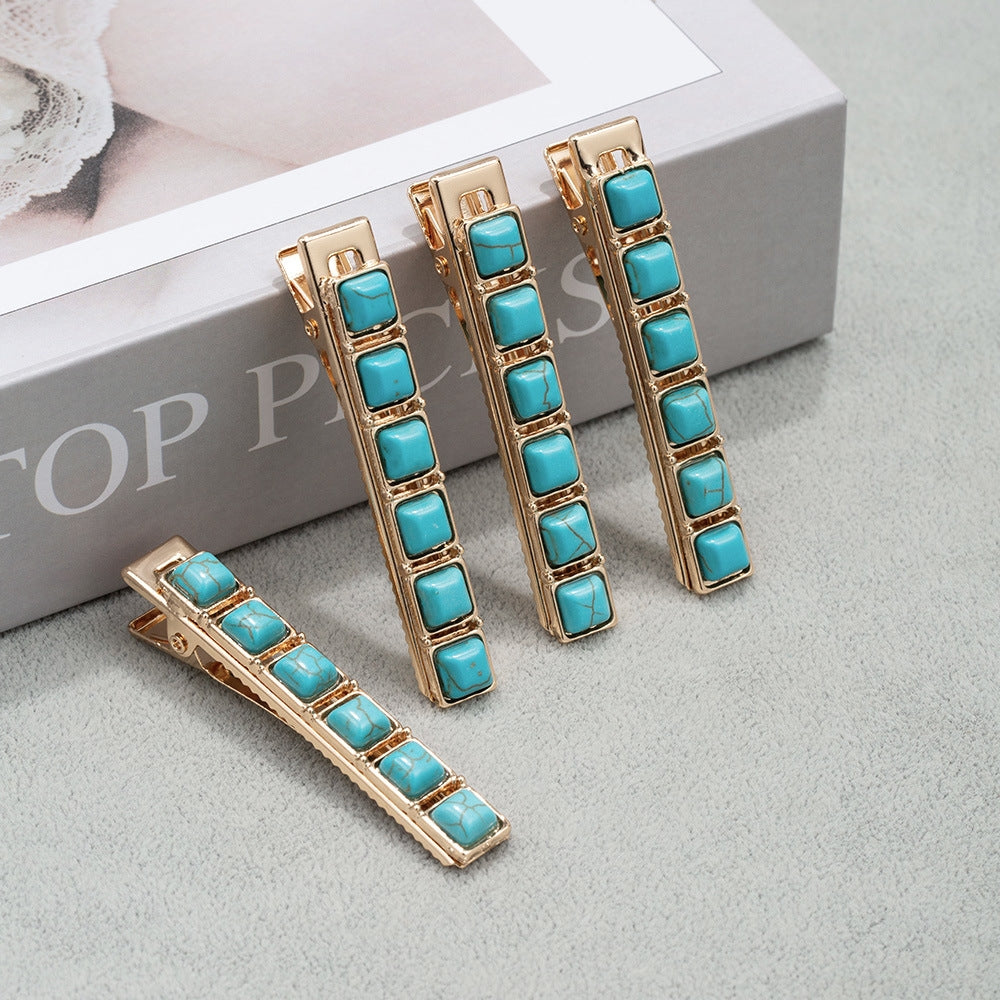 Women's Vintage Turquoise Stone Hair Clip