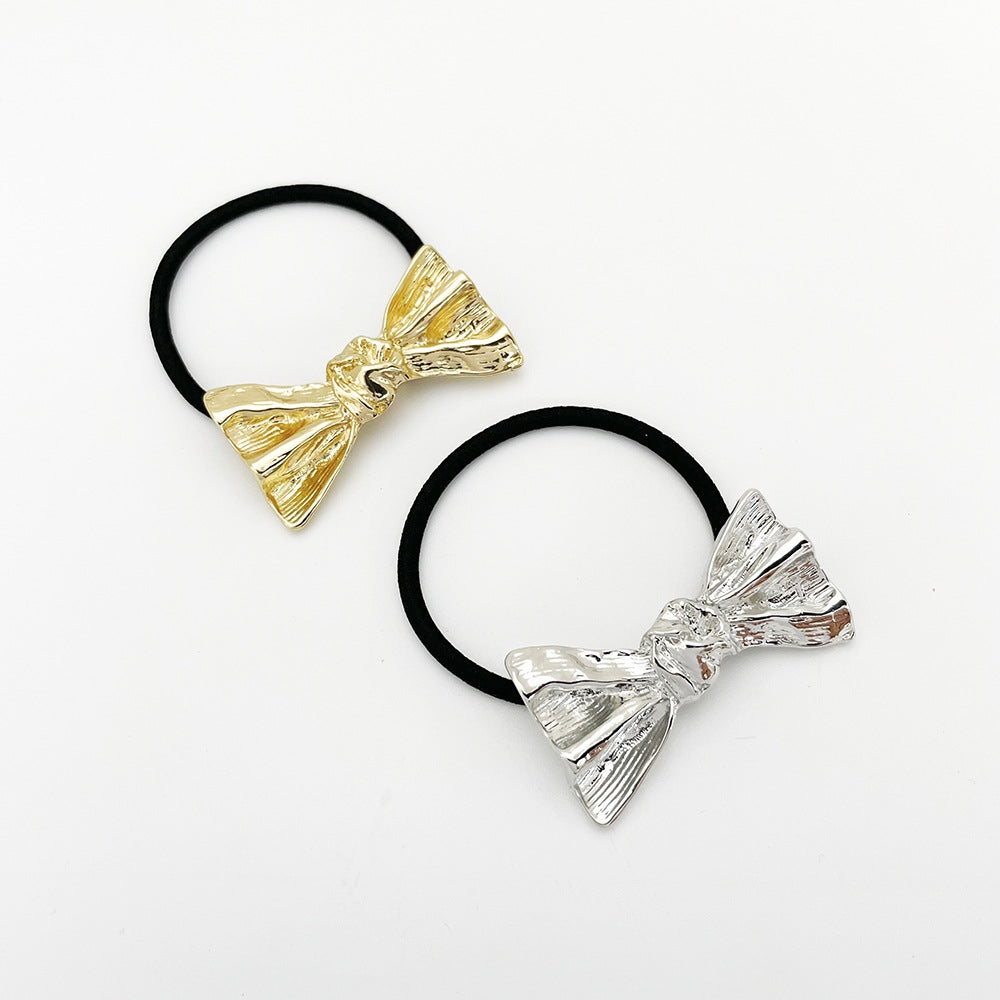Women's Elegant Bow Knot Alloy Hair Tie with Gold Headband