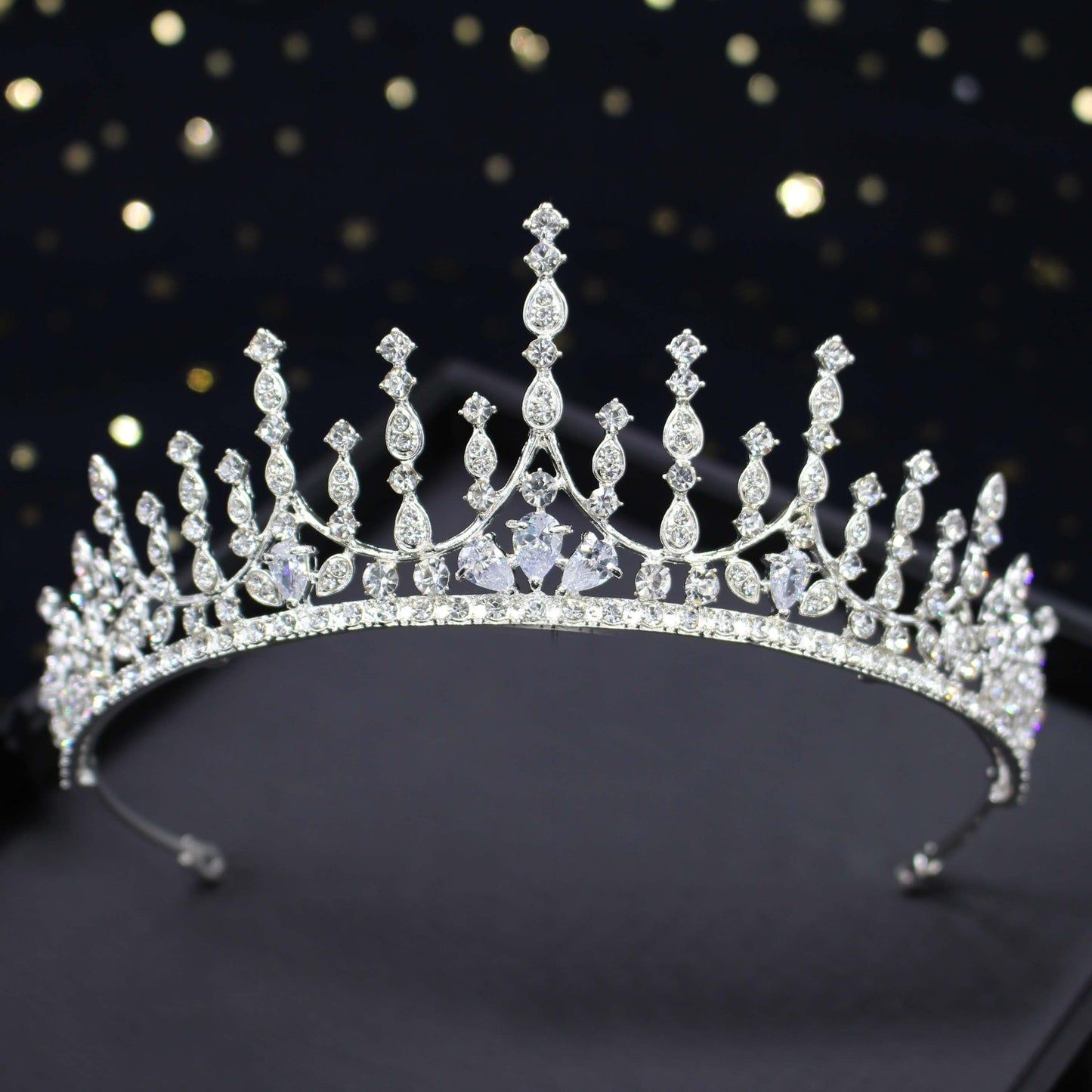 Women's Geometric Crystal Alloy Crown Tiara - Bridal Wedding Headpiece, Princess Birthday Hair Accessory