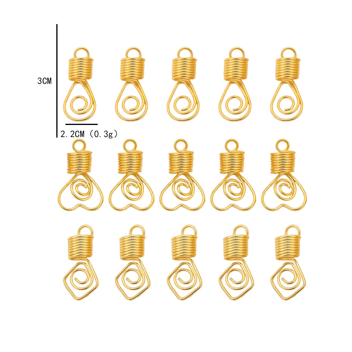 Women's Heart Shape Spiral Alloy Hair Buckle and DIY Hair Accessories Set