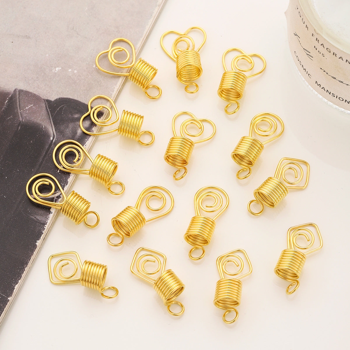 Women's Heart Shape Spiral Alloy Hair Buckle and DIY Hair Accessories Set