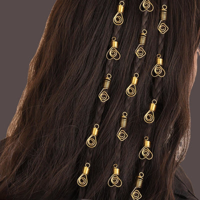 Women's Heart Shape Spiral Alloy Hair Buckle and DIY Hair Accessories Set