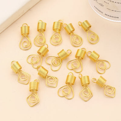 Women's Heart Shape Spiral Alloy Hair Buckle and DIY Hair Accessories Set