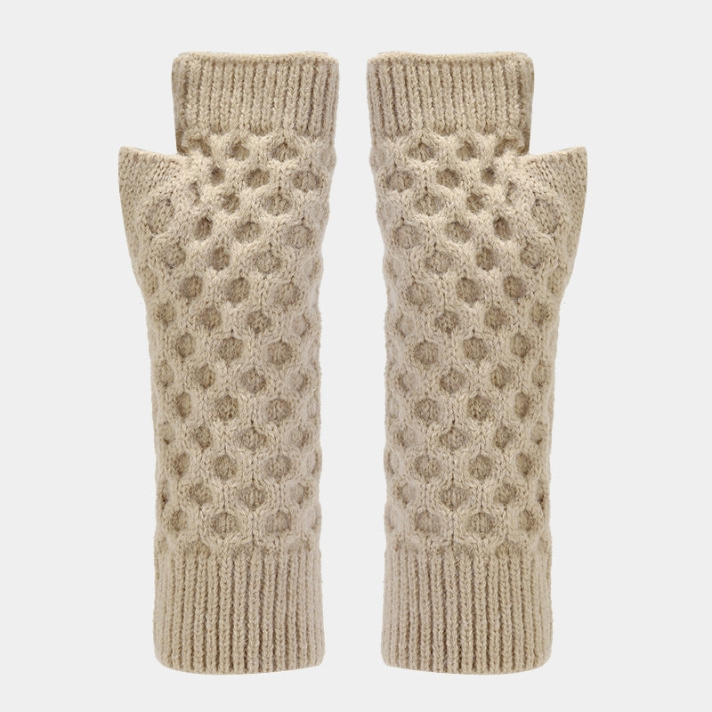 Women's Solid Color Acrylic Knit Scarf, Hat, and Gloves Set