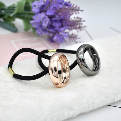 Women's Versatile Alloy Hair Tie and Leather Band Set