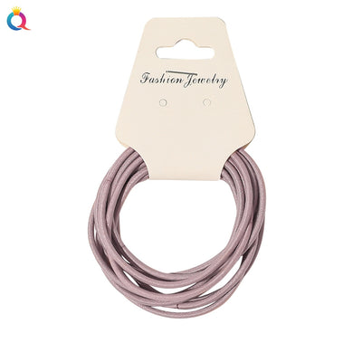 Women's Simple Style Elastic Hair Tie Set - Solid Color Rubber Bands