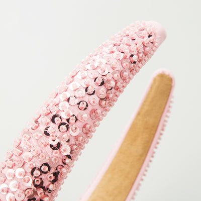 Women's Luxury Handmade Beaded Crystal Sequin Wide-Brimmed Headband Hair Accessories