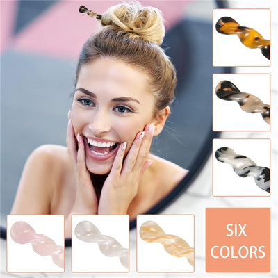Women's Vintage Acetate Color Block Hairpin Set - Modern & Ancient Style Headwear