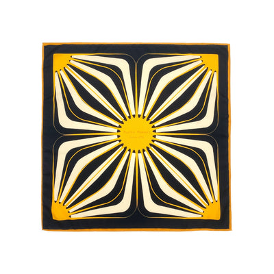 Women's Vintage Petal Imitated Silk Scarf - Spring Summer Square Gift Scarf