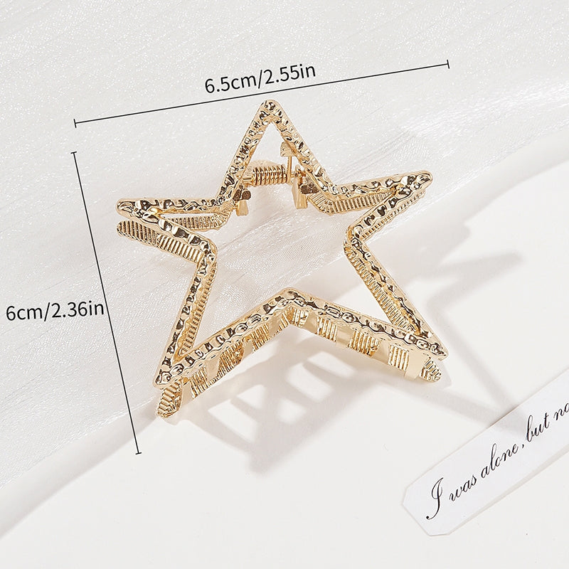 Y2K Women's Pentagram Metal Hair Claw Clip