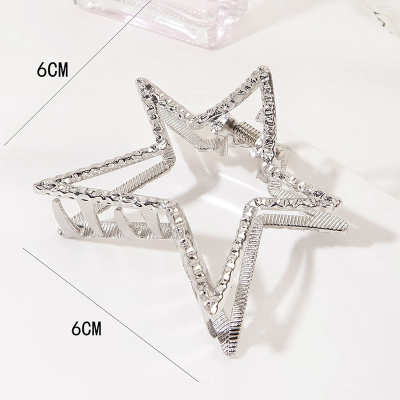 Y2K Women's Pentagram Metal Hair Claw Clip