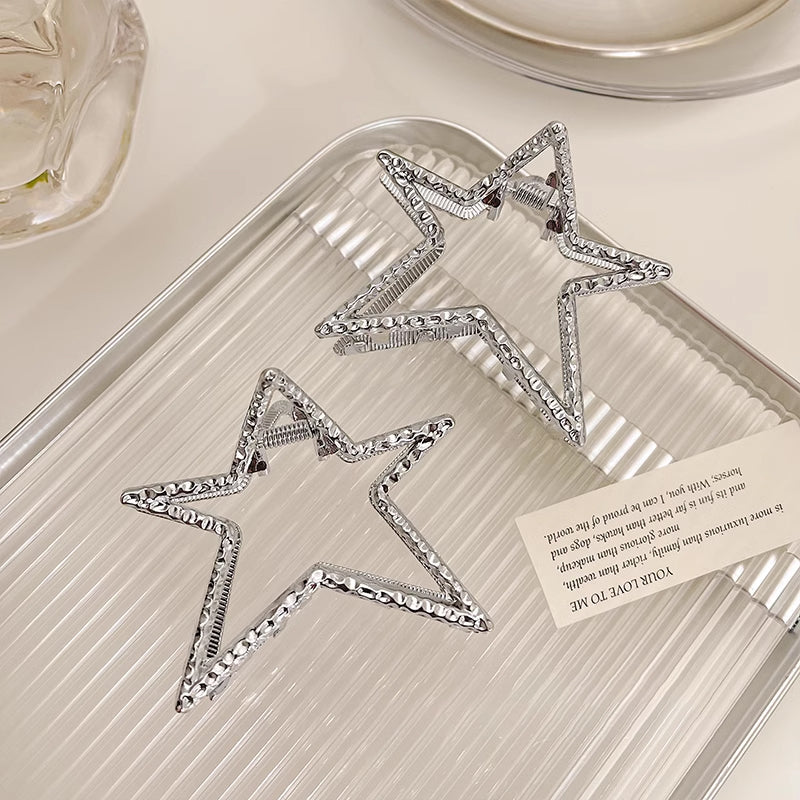 Y2K Women's Pentagram Metal Hair Claw Clip