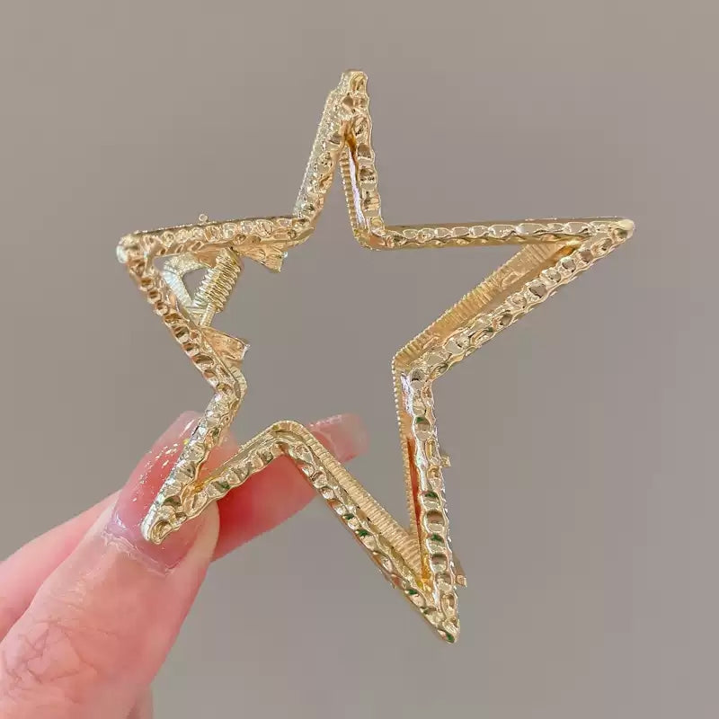 Y2K Women's Pentagram Metal Hair Claw Clip