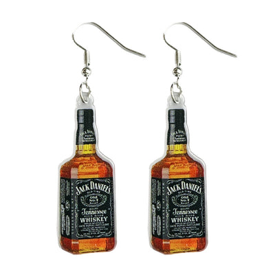 Artistic Acrylic Wine Bottle Drop Earrings for Weddings and Parties