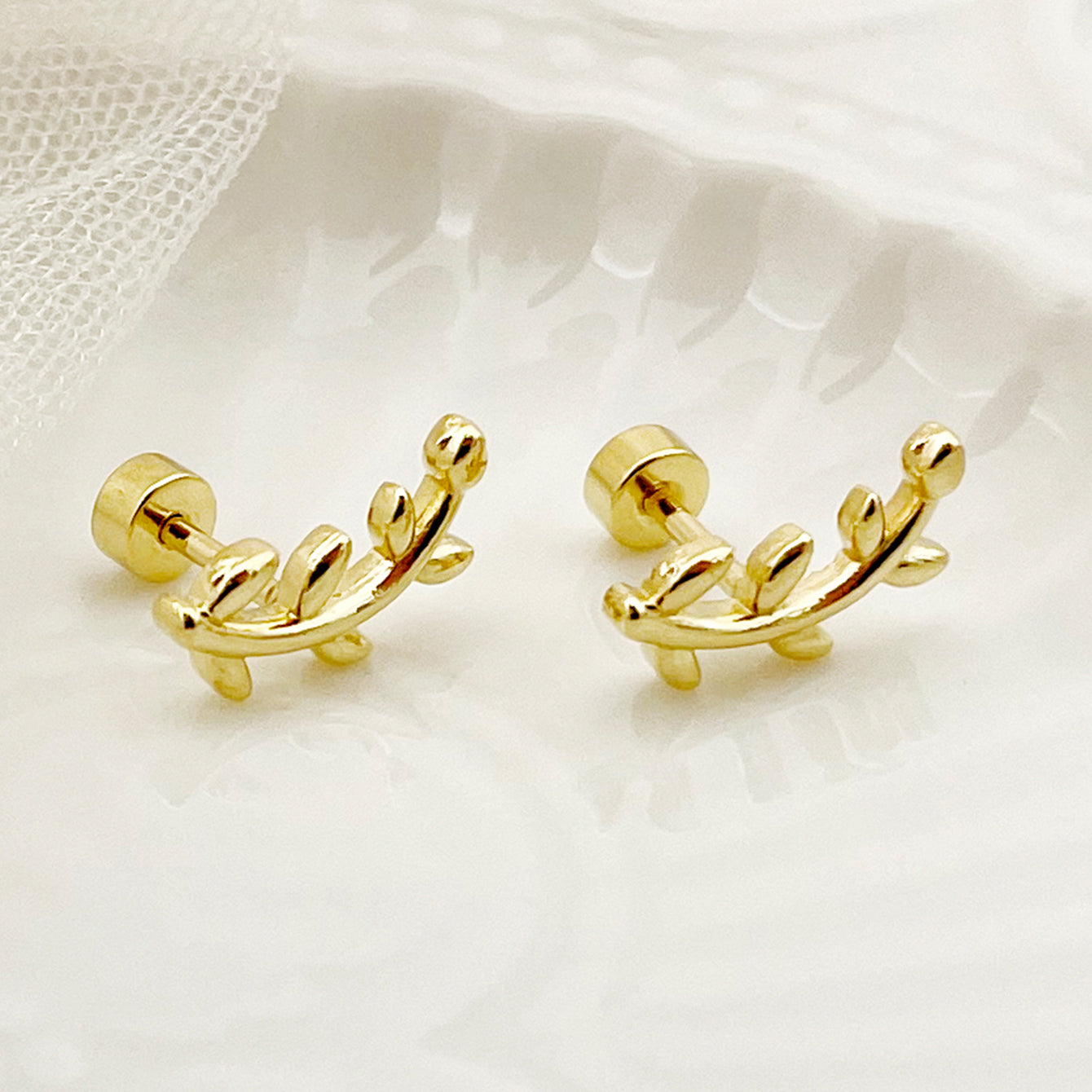 1 Pair Minimalist Star Moon Heart Shape 14k Gold Plated Stainless Steel Stud Earrings