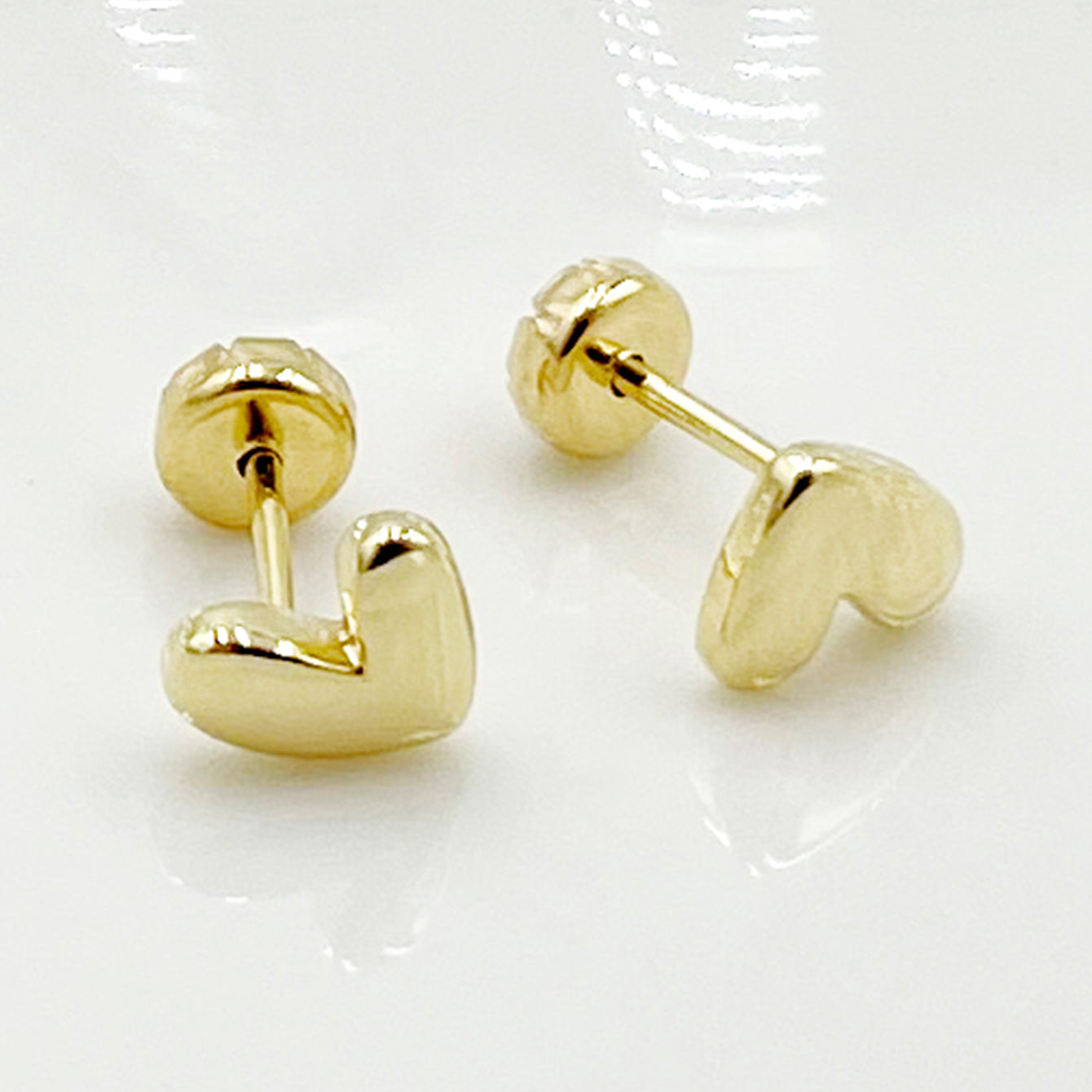 1 Pair Minimalist Star Moon Heart Shape 14k Gold Plated Stainless Steel Stud Earrings