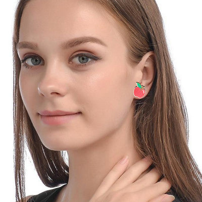 Cartoon School Supplies Wooden Stud Earrings for Women