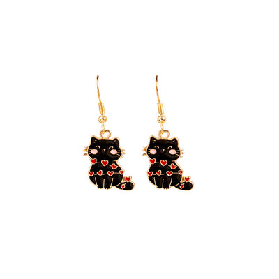 1 Pair Cute Cartoon Cat Alloy Plated Women's Earrings