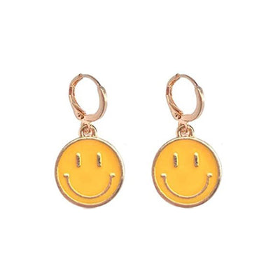 Cartoon Smiley Face Alloy Enamel Unisex Earrings