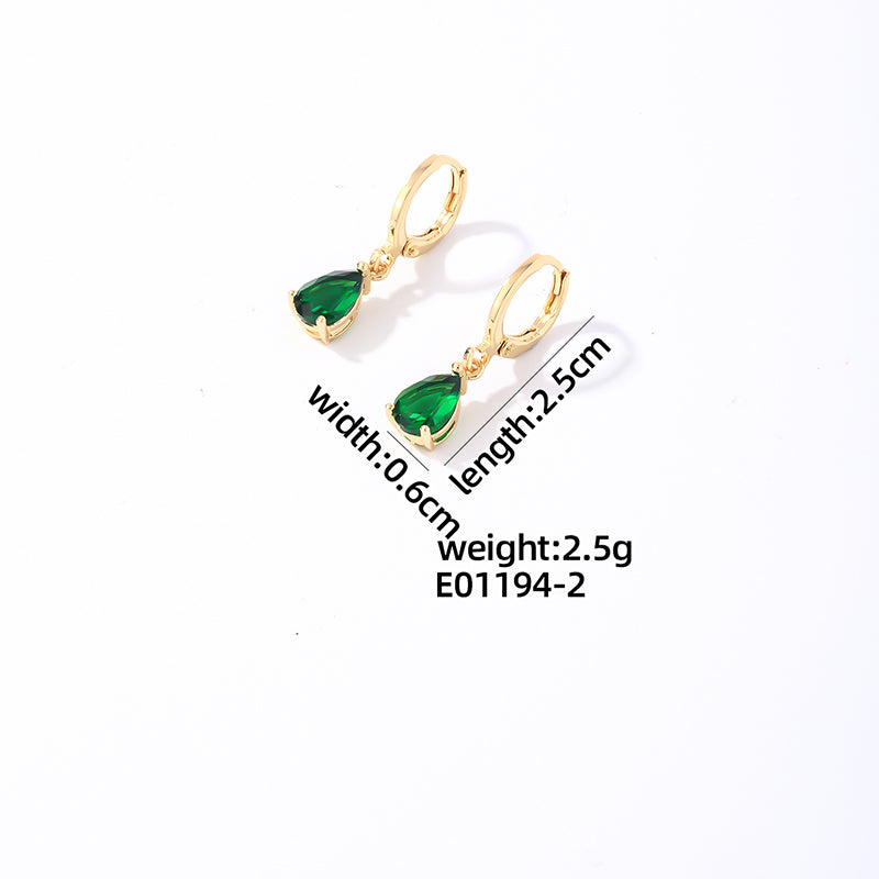 1 Pair Elegant Vintage Zircon Inlay Stainless Steel Drop Earrings